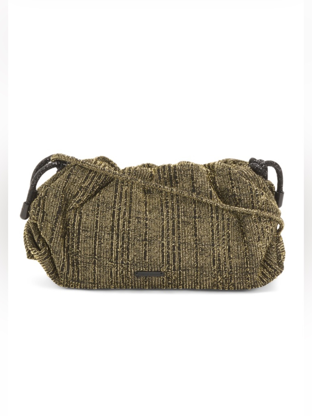 Rebecca Minkoff Gold All Tied Up 2-Way Ruched Convertible Shoulder Bag Clutch